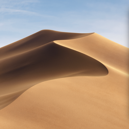 Dune di sabbia dorata, lisce e curve, che creano ombre taglienti sotto un cielo azzurro pallido.