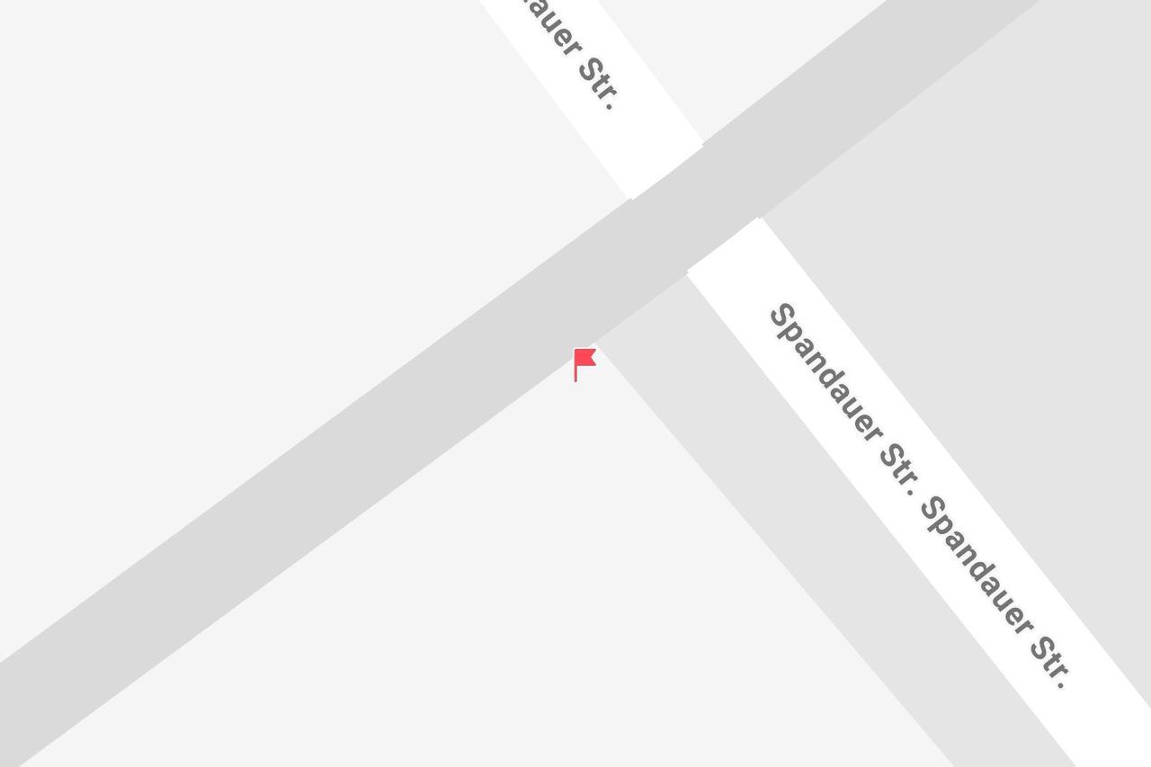 Mappa minimalista con segnaposto rosso all'incrocio tra Spandauer Str. e Auer Str.