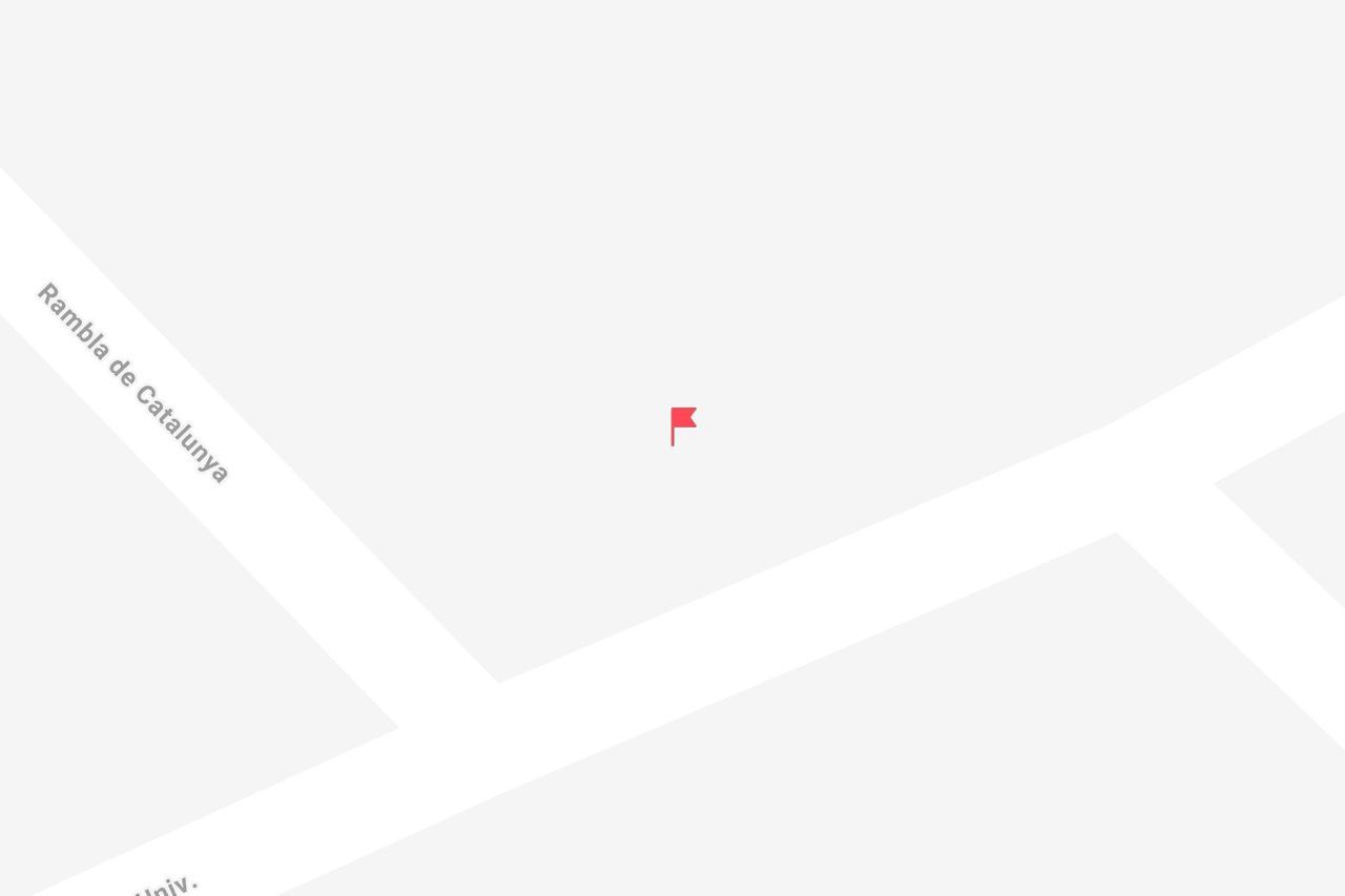Mappa minimalista con una puntina rossa che indica una posizione su Rambla de Catalunya.
