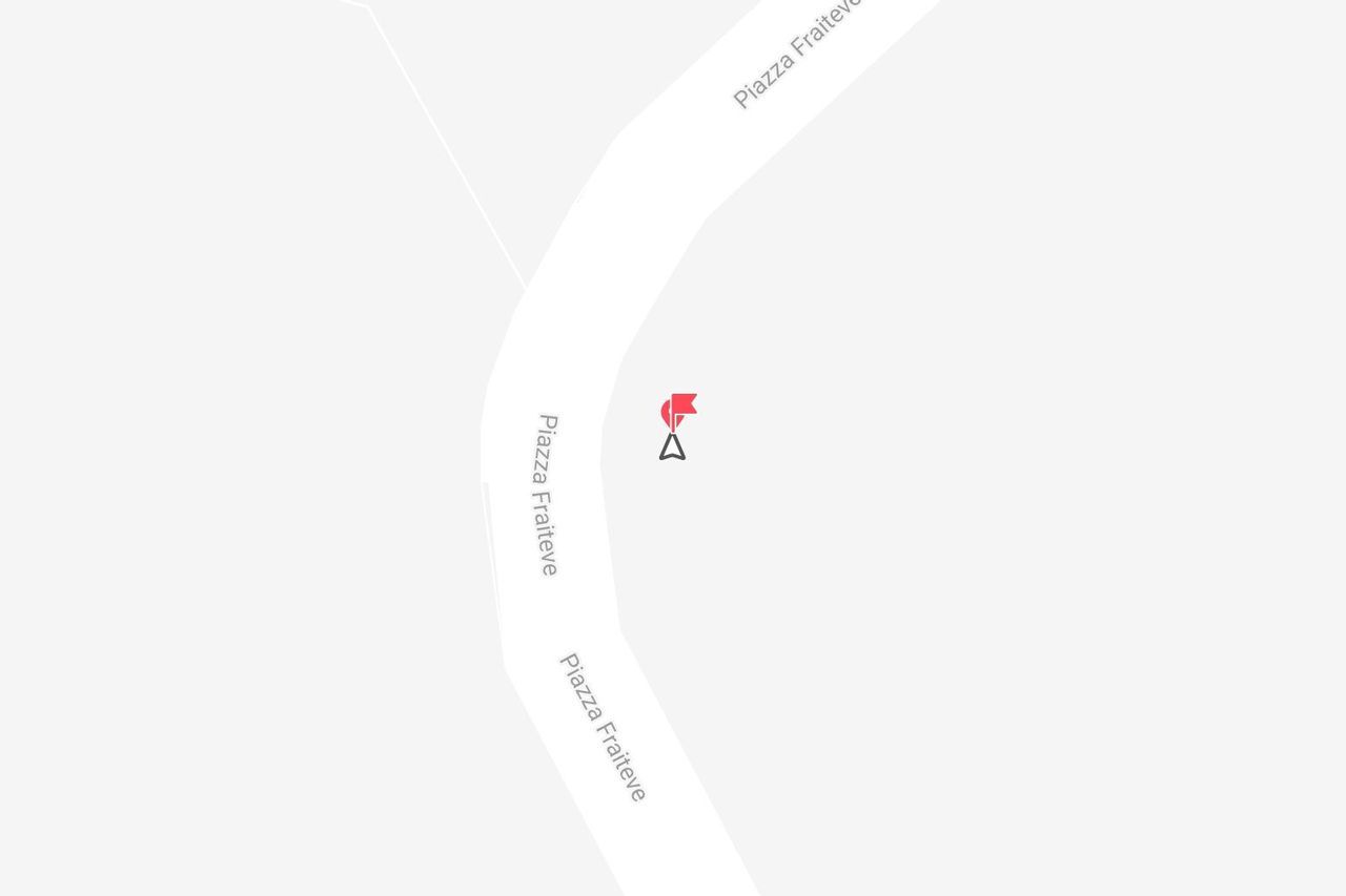A minimalist map showing a red location pin on a street labeled Piazza Fraiteve.