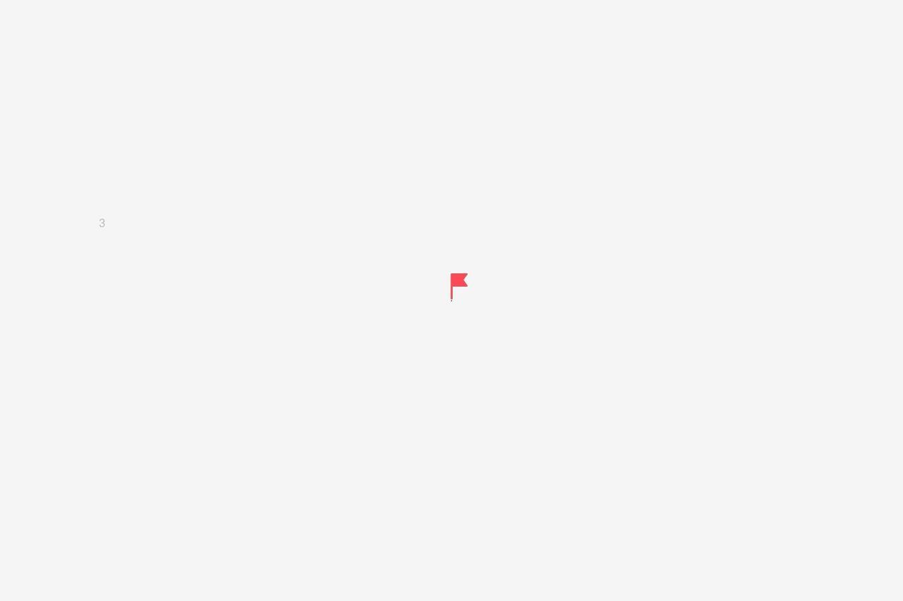 Ein kleines rotes Flaggensymbol und die Zahl 3 auf einem schlichten weißen Hintergrund, das einen Kartenstandortmarker darstellt.