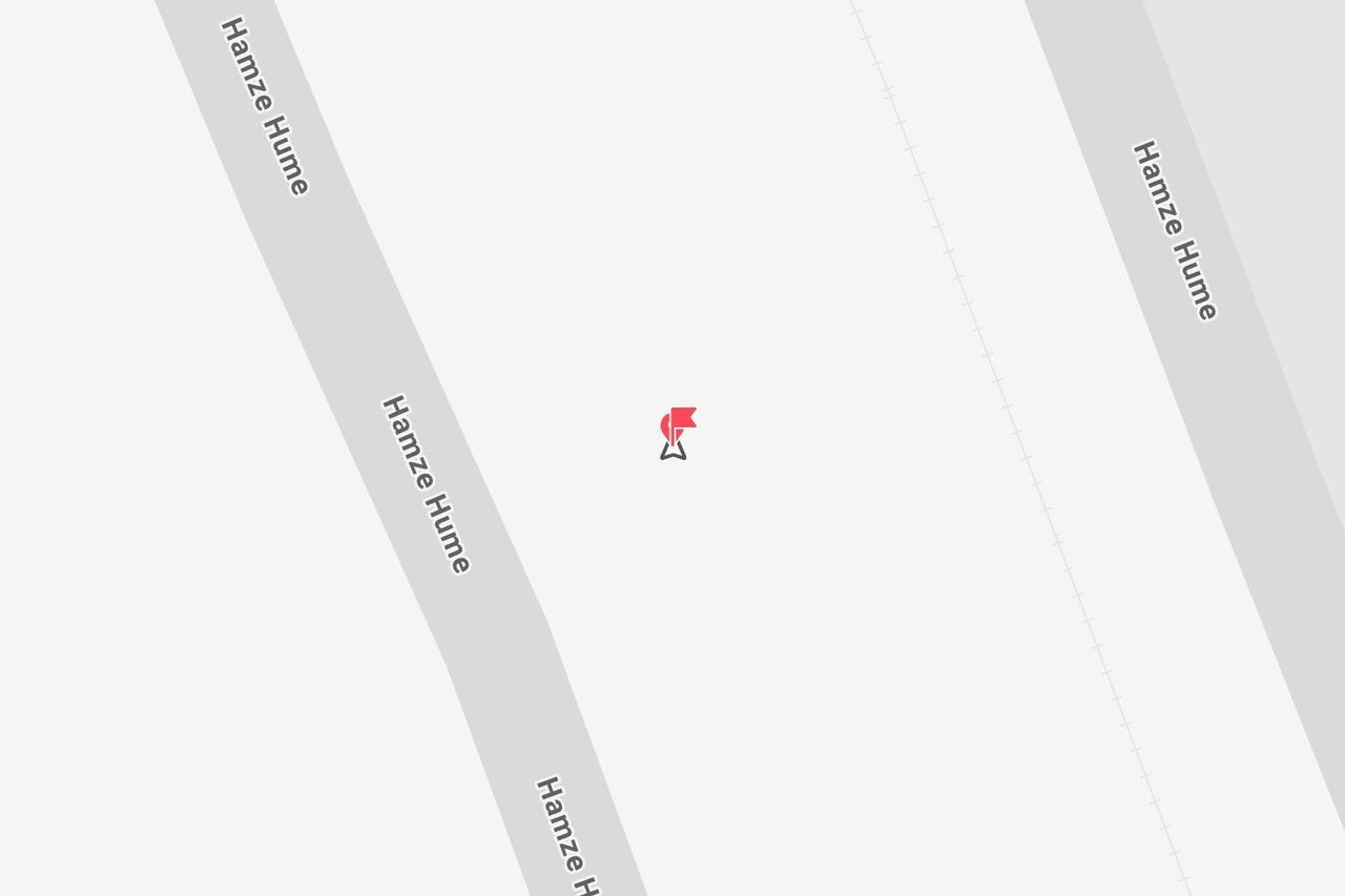 Mappa con puntina rossa in Via Hamze Hume.