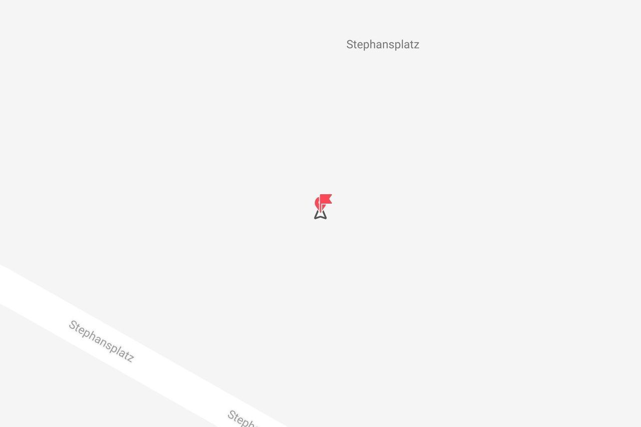 Mappa minimalista con un segnaposto rosso su Stephansplatz.