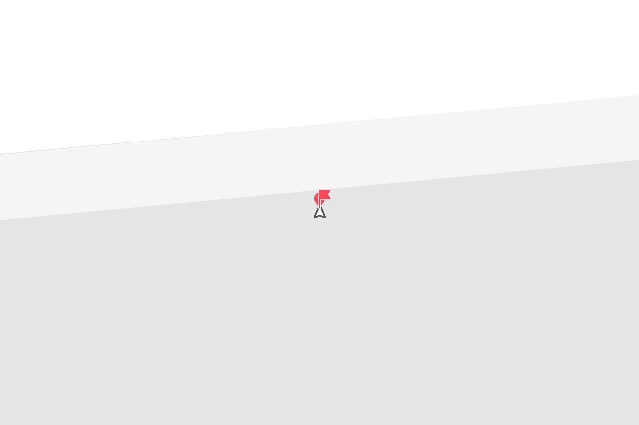 Indicatore di posizione a bandiera rossa su sfondo grigio chiaro e bianco.