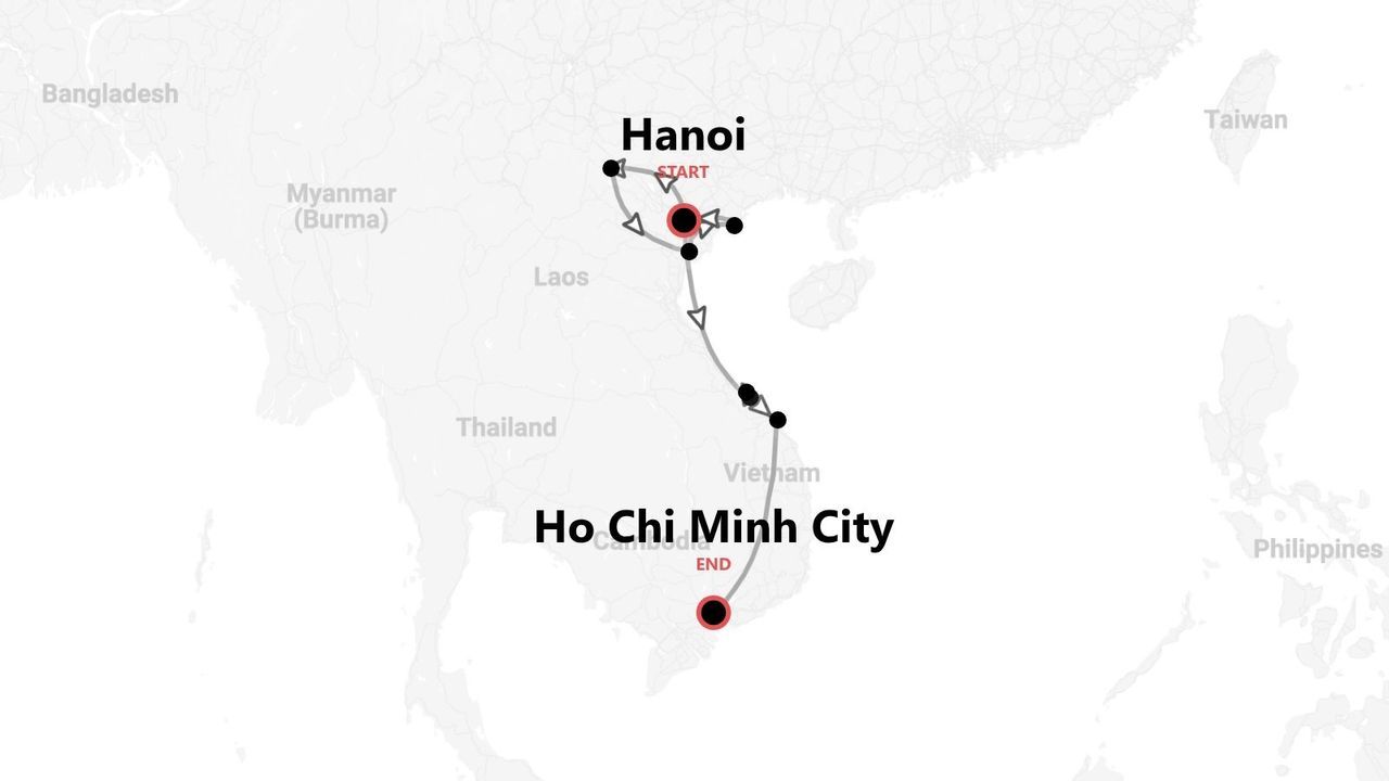Itinerario di viaggio in Vietnam: da Hanoi a Ho Chi Minh City.