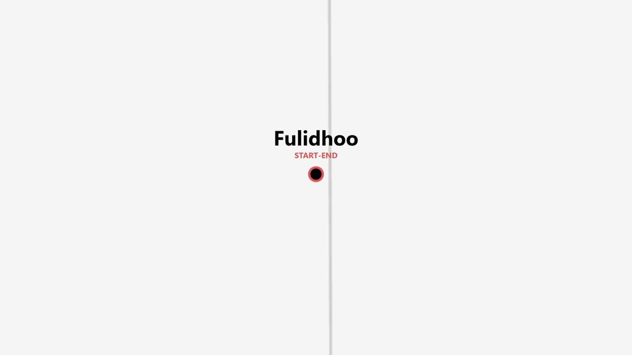 A minimalist graphic showing a timeline marker for Fulidhoo, designated as the start and end point.