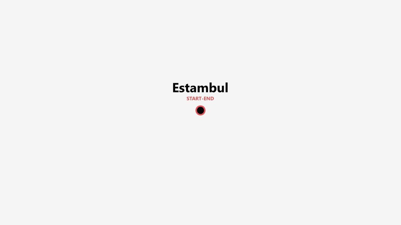 Mapa de viaje minimalista con Estambul como punto de inicio y final de un recorrido.