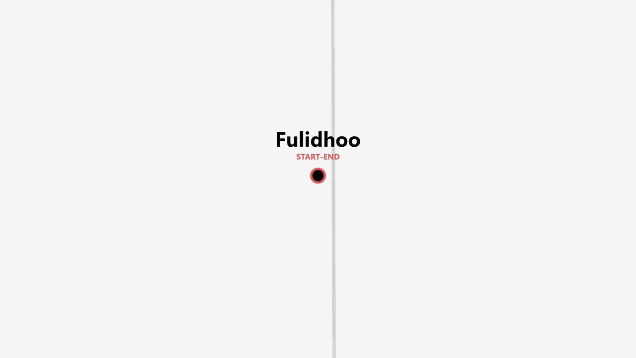 Una grafica minimalista di una mappa che mostra Fulidhoo come punto di partenza e arrivo di un percorso.