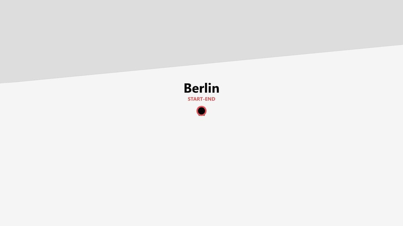 Eine minimalistische grafische Karte, die Berlin als Start- und Endpunkt einer Reiseroute zeigt.