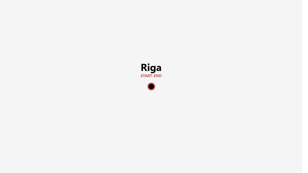 Reisekarte Riga: Start und Ziel in Riga, markiert mit rundem Symbol auf weißem Grund.