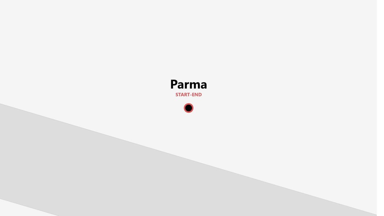 Una mappa stilizzata di Parma come punto di partenza e arrivo per un viaggio.
