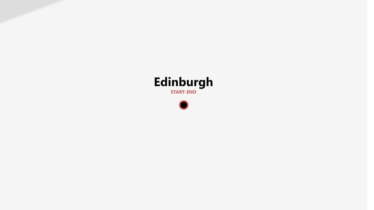 A minimalist map graphic indicating Edinburgh as the start and end point for a trip.