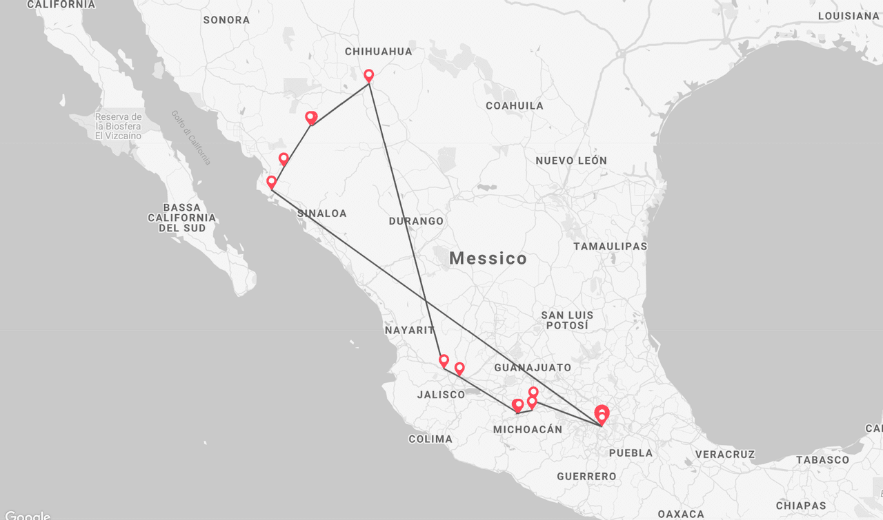 Messico: Dia de Los Muertos map
