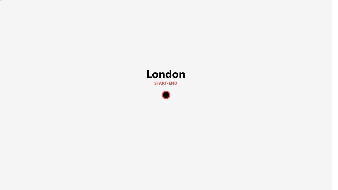A graphic map icon indicating London as the start and end point of a trip, shown on a plain white background.