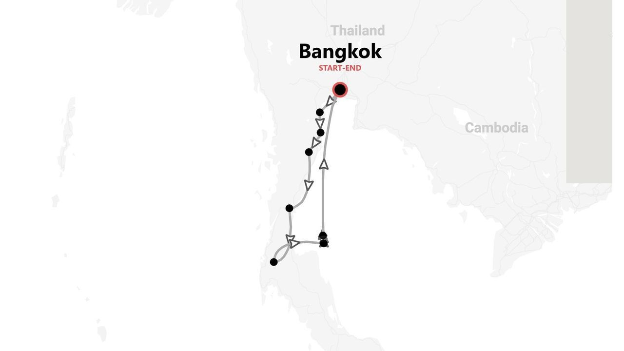 Circuit en Thaïlande : Bangkok, départ et arrivée.