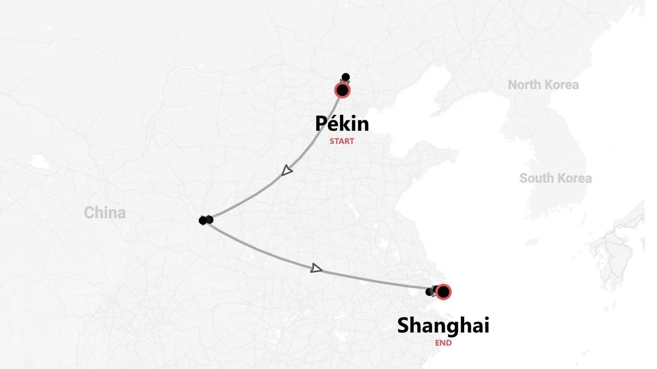 Itinéraire de voyage en Chine, de Pékin à Shanghai, avec une escale.
