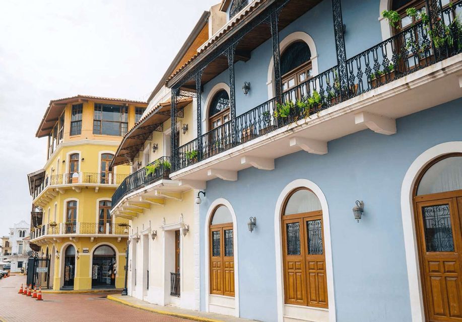 Colonial balconies in Casco Viejo Colonial houses with wooden balconies in Casco Viejo, Panama City