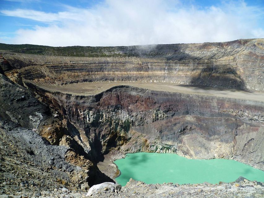 Crater of the Santa Ana volcano with its lake, El Salvador