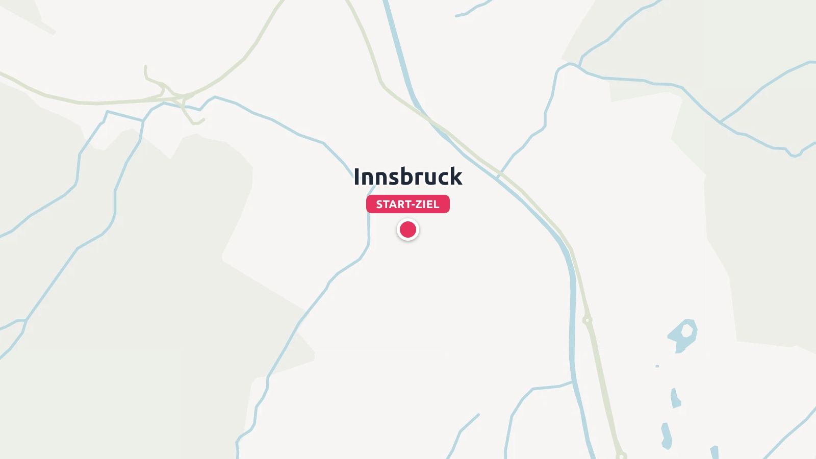 Eine Karte mit Innsbruck, markiert mit einem roten Start- und Zielpunkt.