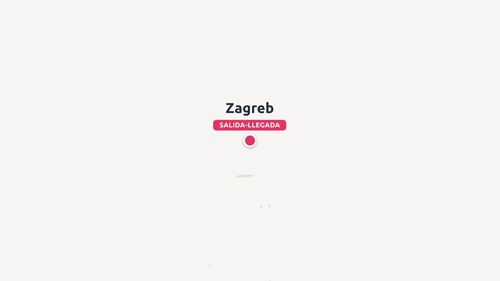 Un mapa de ruta de viaje que marca Zagreb como punto de partida y llegada.