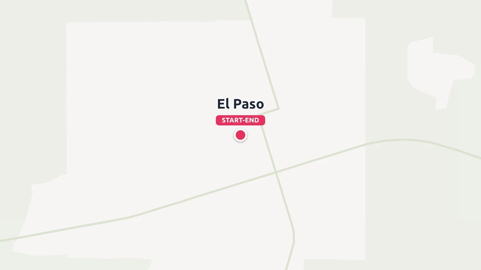 A map graphic showing El Paso with a red pin indicating the start and end point.