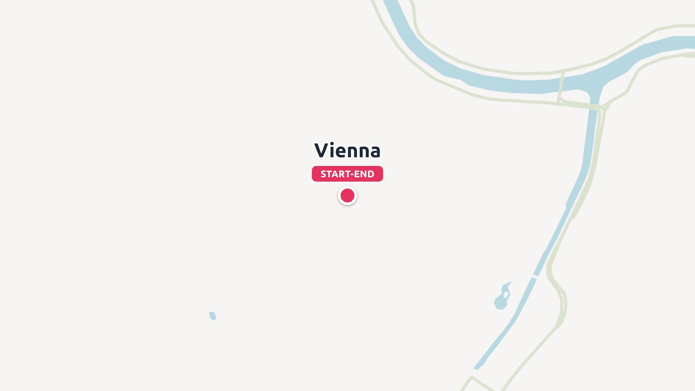 A travel route map displaying Vienna marked with a red pin as the start and end point.