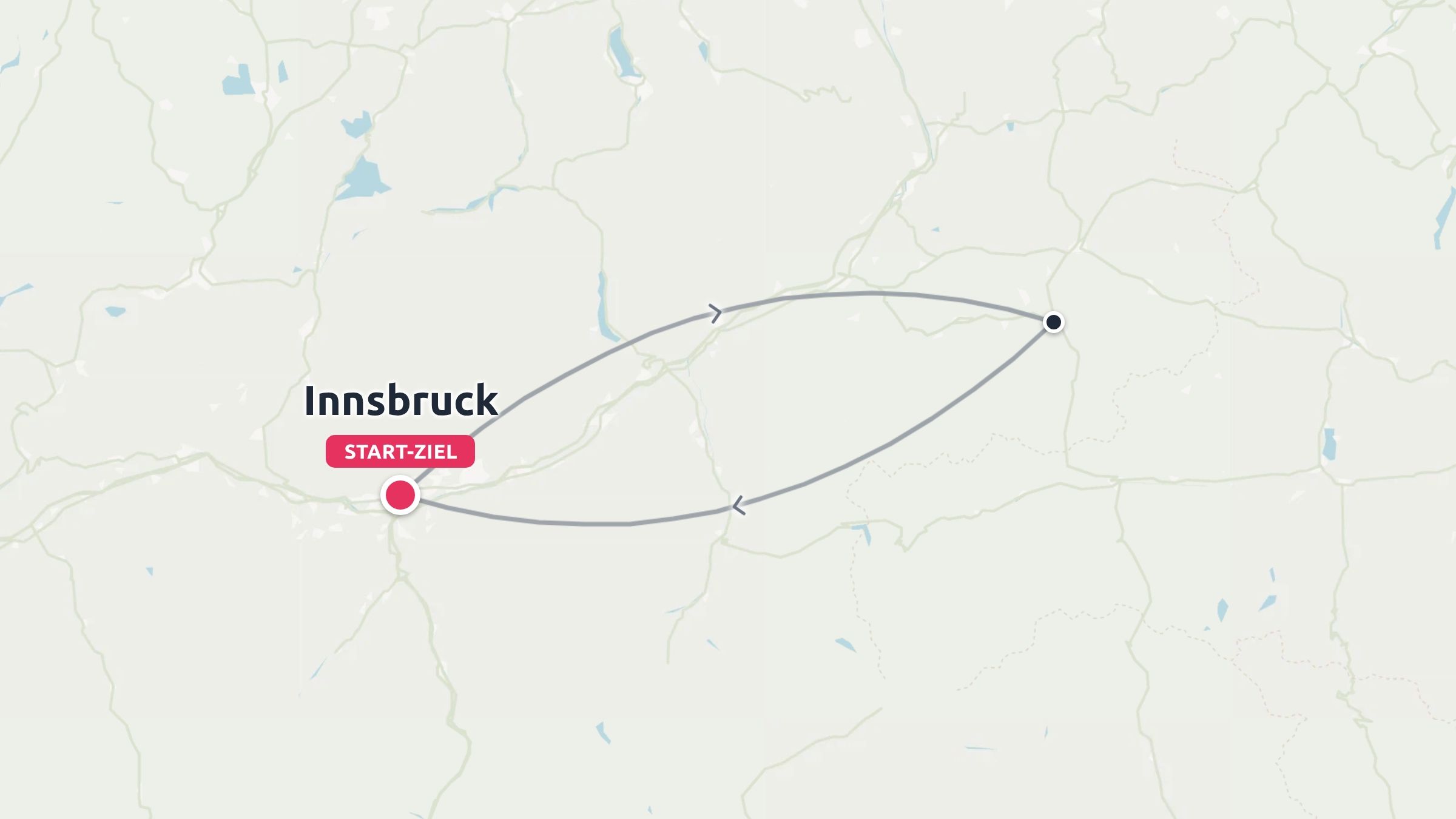 Eine Reiseroute als Rundweg mit Start und Ziel in Innsbruck.
