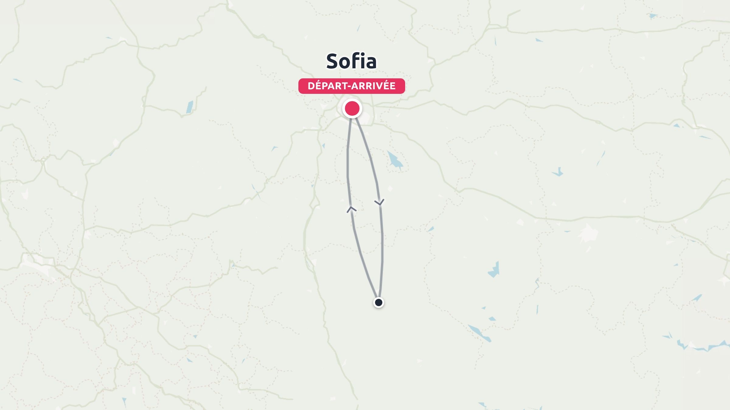 Un itinéraire de voyage en boucle au départ et à l'arrivée de Sofia.