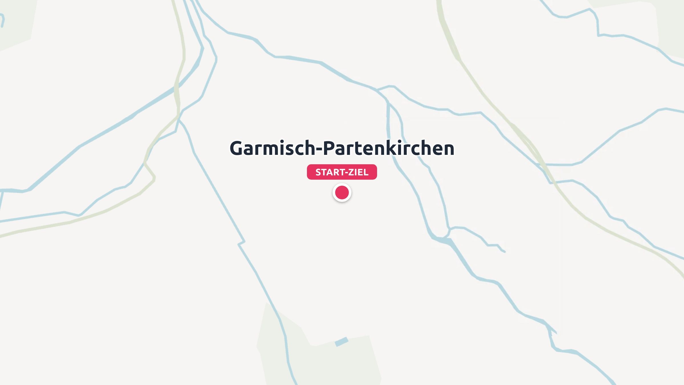 Eine Karte mit Garmisch-Partenkirchen, markiert mit einem roten Start- und Zielpunkt.