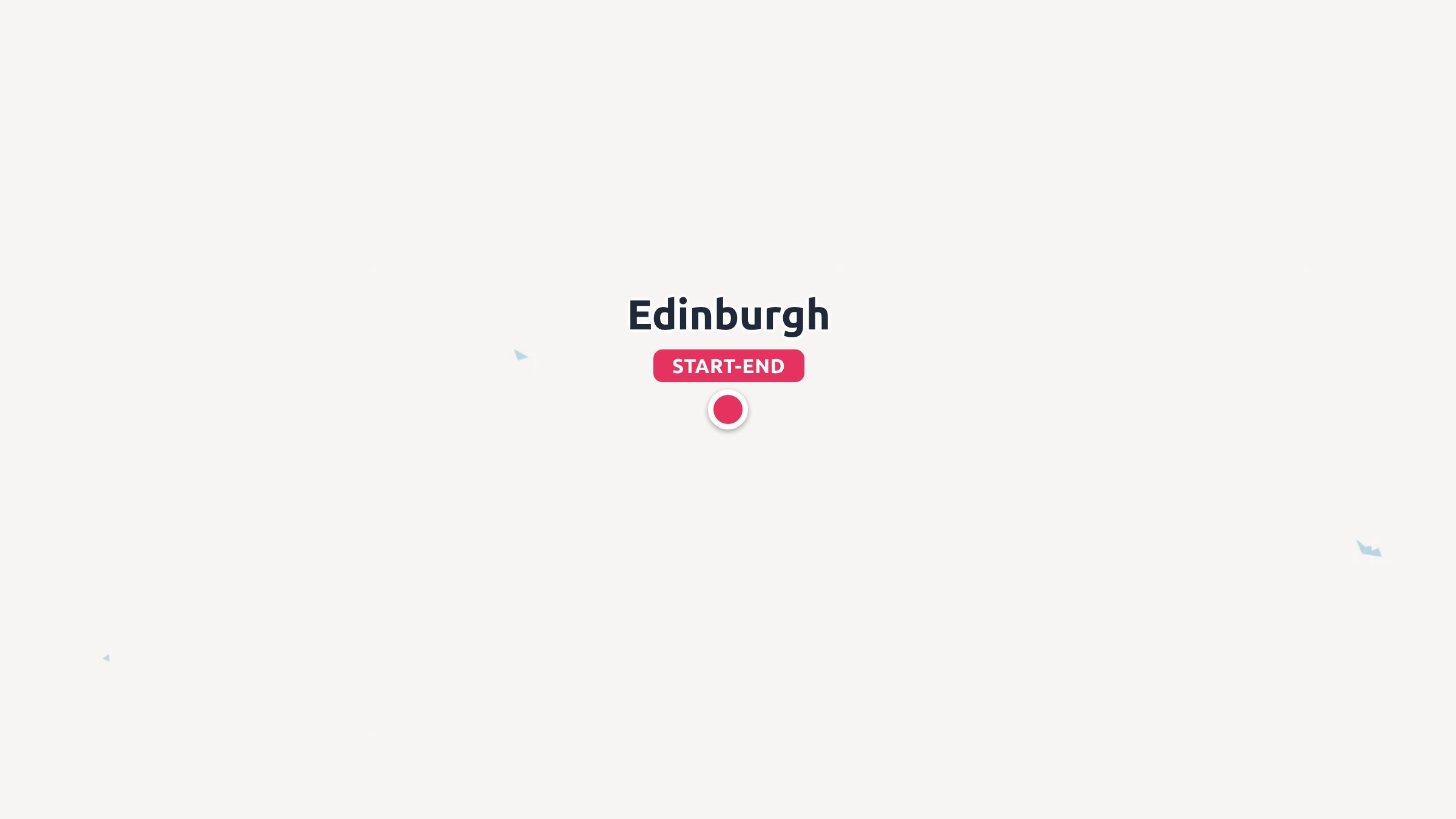A travel route map graphic showing Edinburgh marked with a red pin as the start-end location on a plain background.