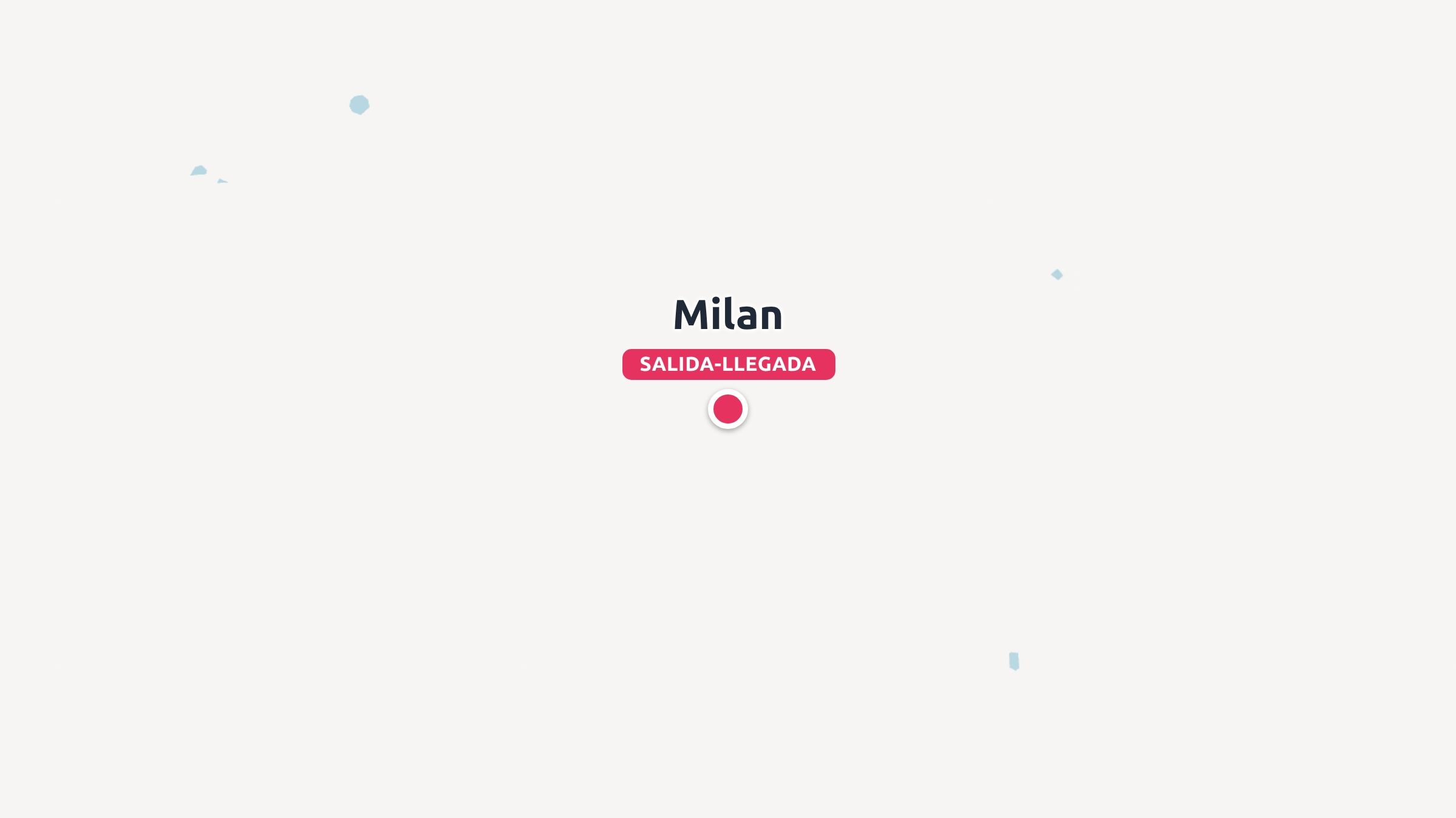Un mapa minimalista que muestra Milán con un punto rojo de salida y llegada.
