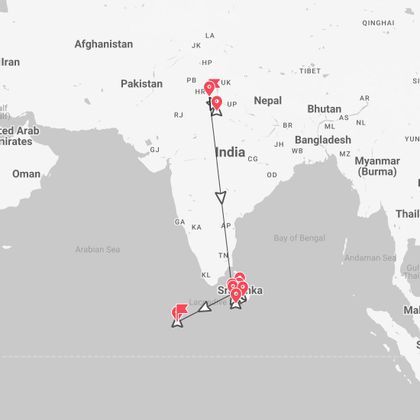 India, Sri Lanka y Maldivas: maravillas y paraíso marino