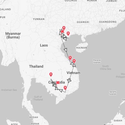 Indochina: aventura entre Vietnam y Camboya