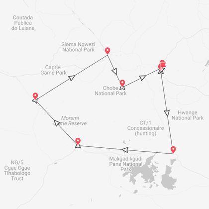 Africa Safari: Zimbabwe, Botswana, Namibia e Zambia