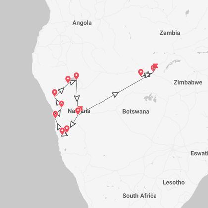 Namibia, Zimbabwe e Botswana Safari: notti sotto le stelle, deserti e natura africana