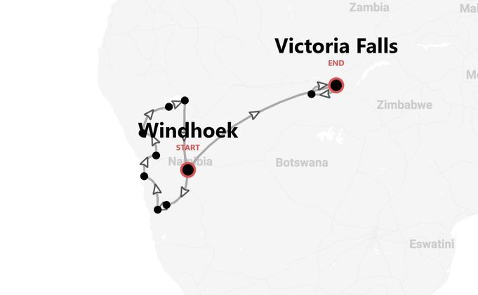 Namibia, Zimbabwe e Botswana Safari: notti sotto le stelle, deserti e natura africana