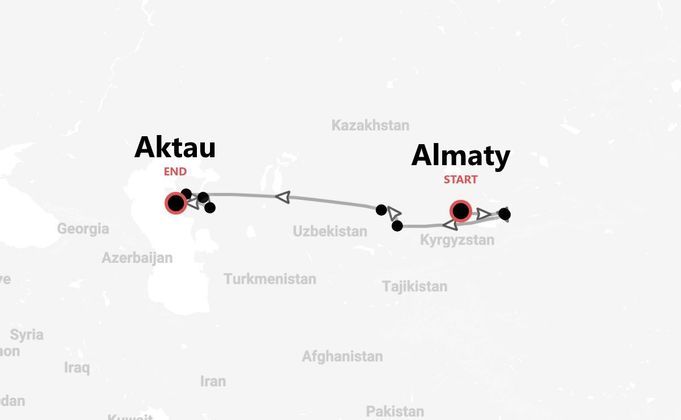 Kazakhstan 360° : Almaty, Turkestan et le désert de Mangystau en 4x4