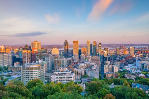 Montreal at sunset from Mont Royal