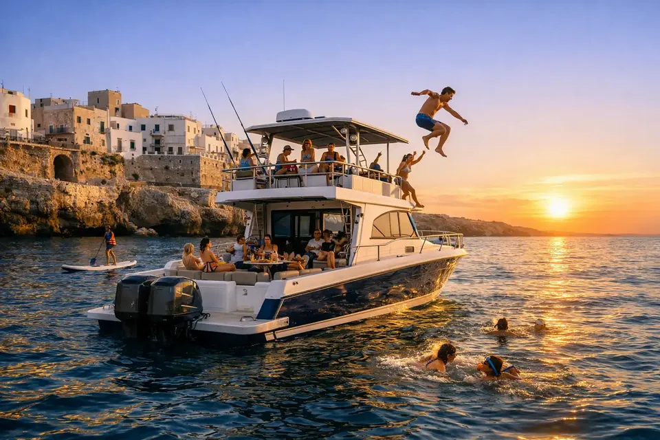 Boat Experience – Aperitivo & Tuffi tra Monopoli e Polignano