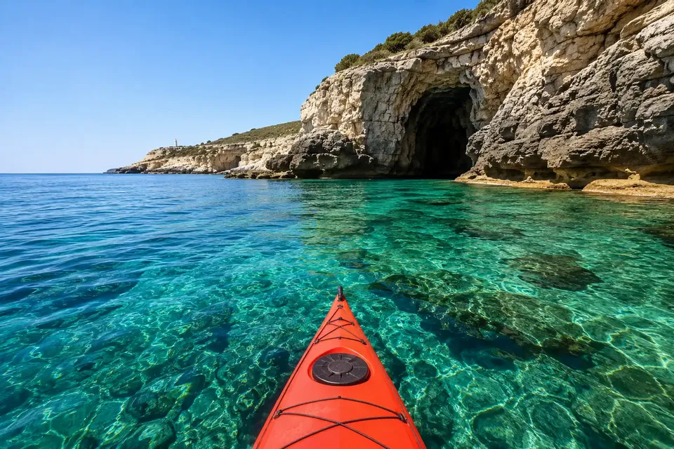     Leuca dal Mare: in Kayak tra Grotte e Acque Cristalline