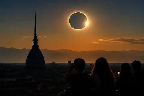 Eclissi e stelle cadenti dalla collina di Torino