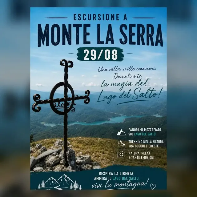Monte La Serra e il riflesso del Lago del Salto