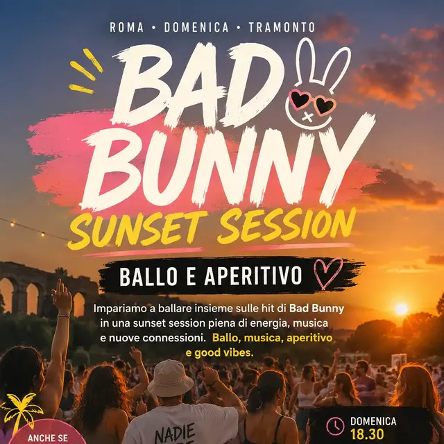 Bad Bunny Sunset Session: ballo e aperitivo al parco