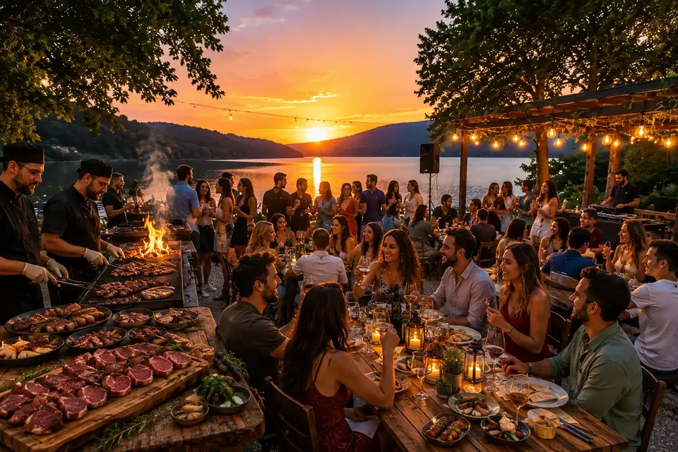 🥳2 GIUGNO •SUNSET BARBECUE🥩 con CHEF + Aperitivo al Lago🌍