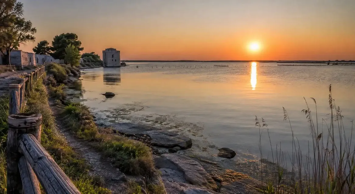 Passeggiata al tramonto sul Mar Piccolo