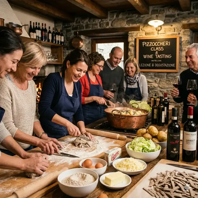 Cooking class dei pizzoccheri & degustazione vini