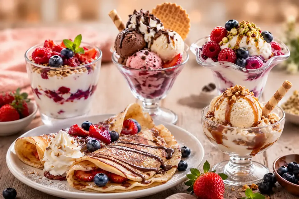 Crêpes, gelato & yogurt: merenda in compagnia