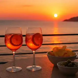 Aperitivo al tramonto vista mare