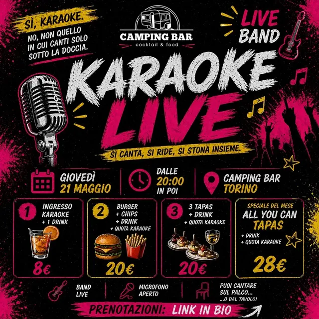 🎤 KARAOKE LIVE @ CAMPING BAR TORINO 🎸