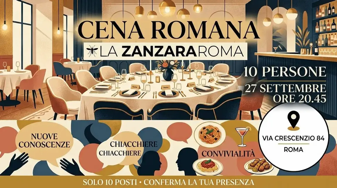 Serata Romana: Cena & Conoscenze a La Zanzara